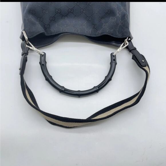 Auth Gucci GG Canvas PVC Black 2way Handbag - Picture 5 of 11